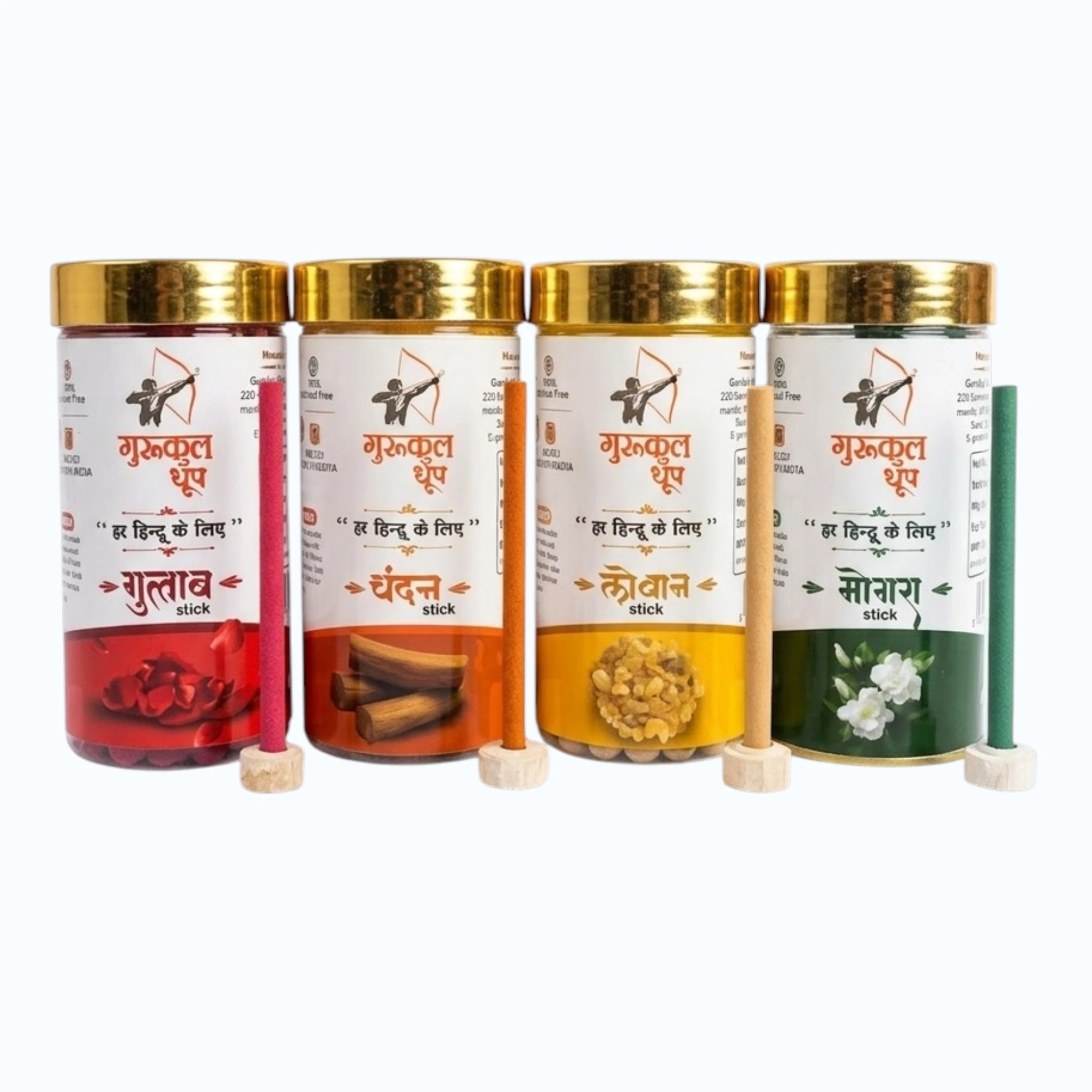 Premium Dhoop Stick Pack of 4 (Gulab,Chandan,Loban,Mogra)